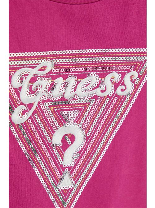 T-shirt con logo in paillettes GUESS | K6GI08K6YW4/G4A2